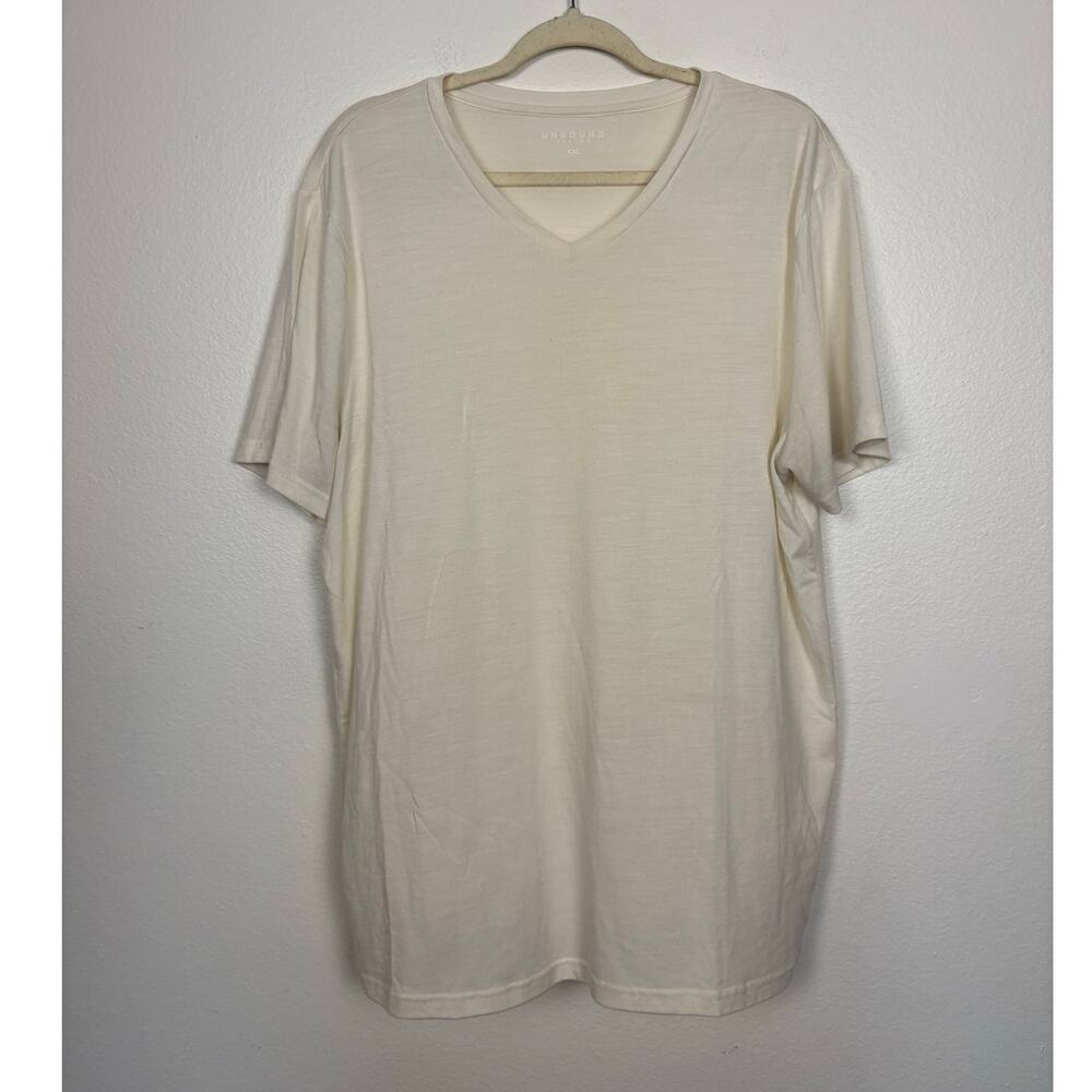Unbound Merino Wool Blend V Neck Short Sleeve Tee XXL